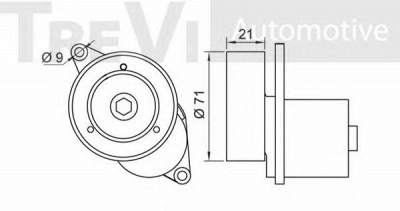 TREVI AUTOMOTIVE ta1728 -  Натяжная планка, поликлиновой ремень
